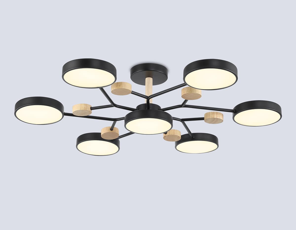 FL4866/7 BK/WD черный/дерево 126W 3000-6000K D830*190 (без ПДУ)