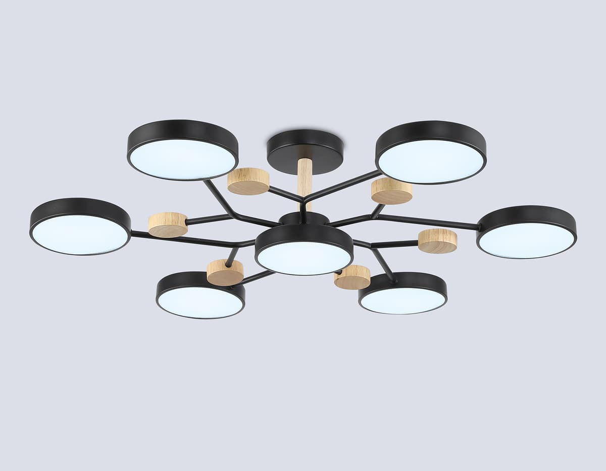 FL4866/7 BK/WD черный/дерево 126W 3000-6000K D830*190 (без ПДУ)