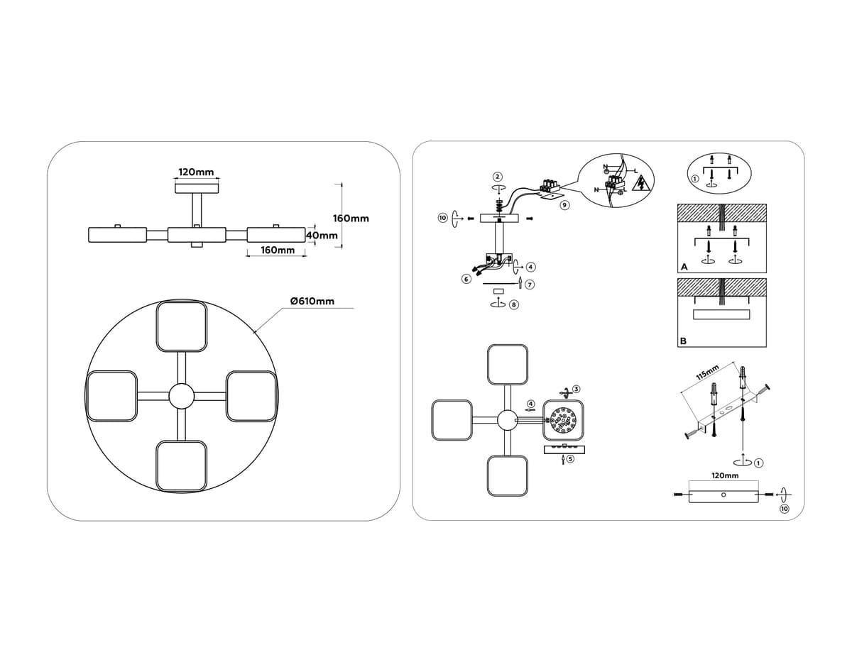 FL4879/4 WH/WD белый/дерево 72W 3000-6000K D610*160 (без ПДУ)
