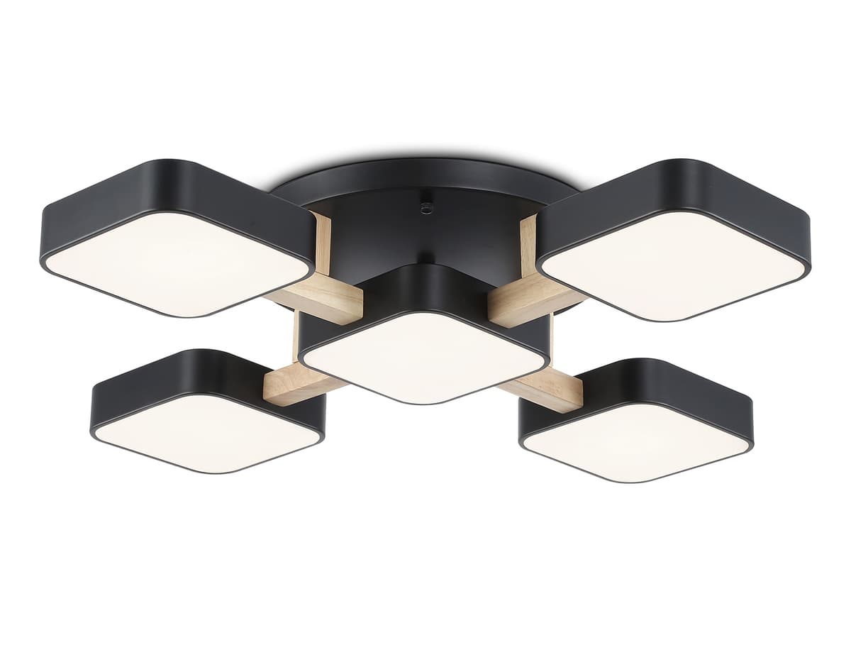 FL4883/5 BK/WD черный/дерево 90W 3000-6000K 675*675*110 (без ПДУ)