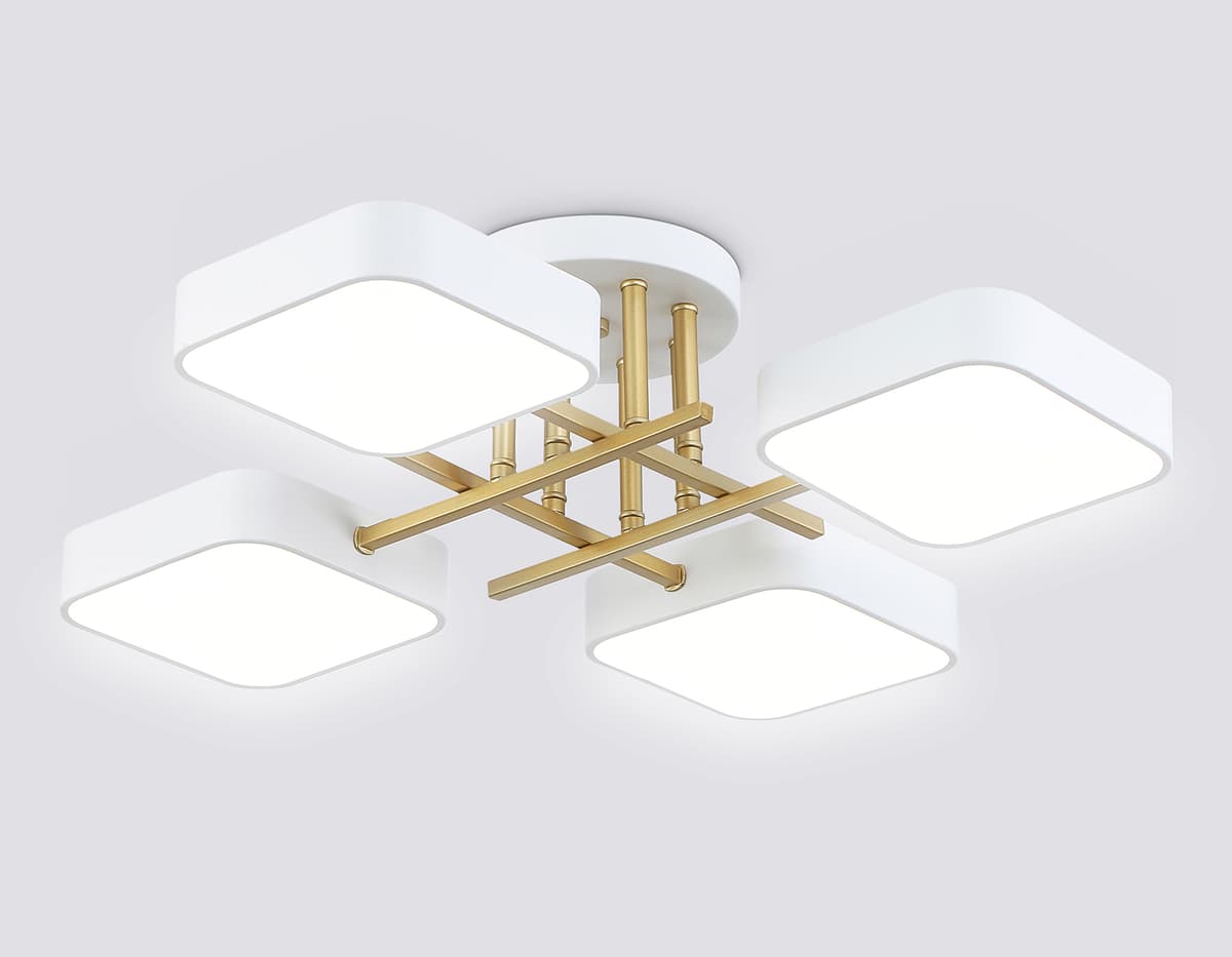 FL516341/4 WH/GD белый/золото 72W 3000-6000K 550*550*150 (без ПДУ)