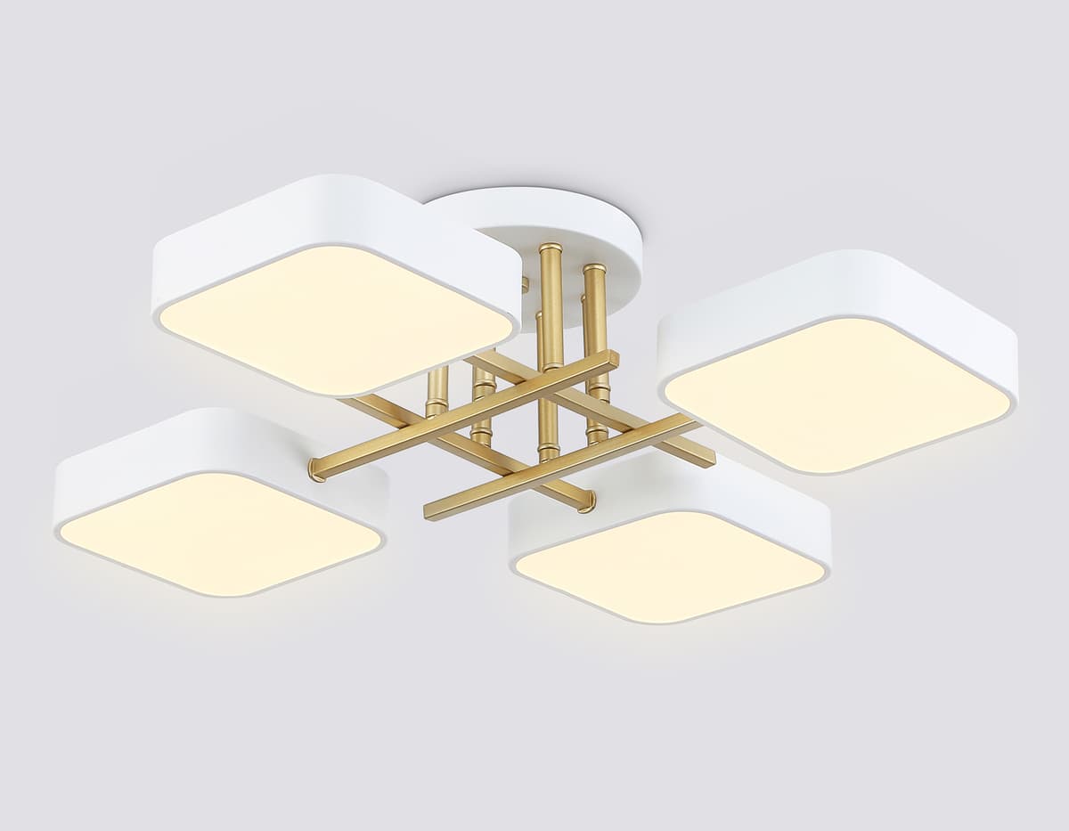 FL516341/4 WH/GD белый/золото 72W 3000-6000K 550*550*150 (без ПДУ)