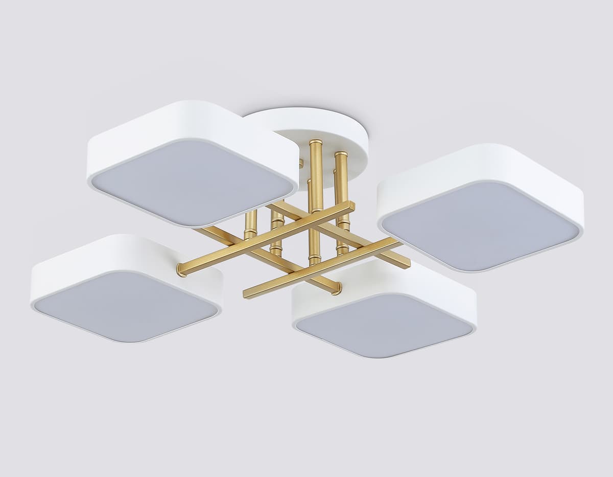 FL516341/4 WH/GD белый/золото 72W 3000-6000K 550*550*150 (без ПДУ)