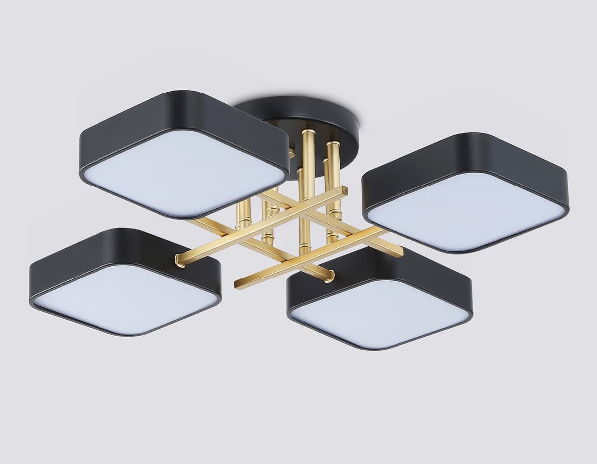 FL516343/4 BK/GD черный/золото 72W 3000-6000K 550*550*150 (без ПДУ)