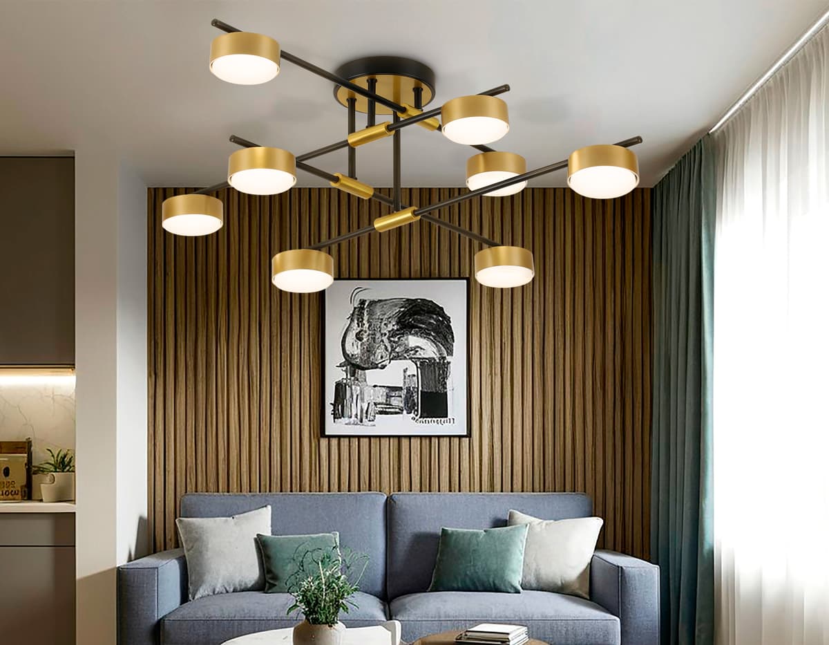 FL51752/8 BK/GD черный/золото GX53/8 max 12W 720*720*245