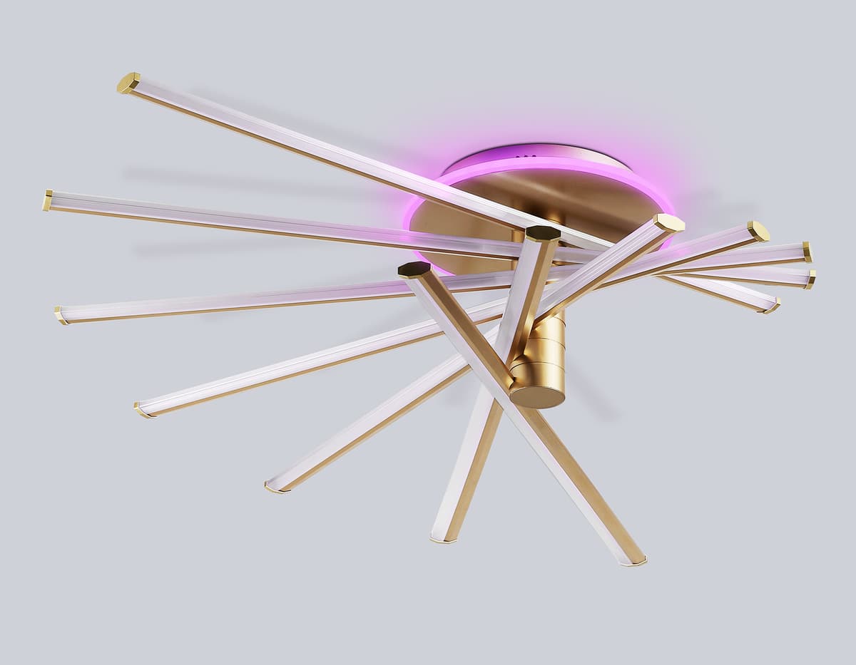 FL6244 GD золото 125W 3000K-6400K+RGB 900*750*230 (ПДУ ИК)