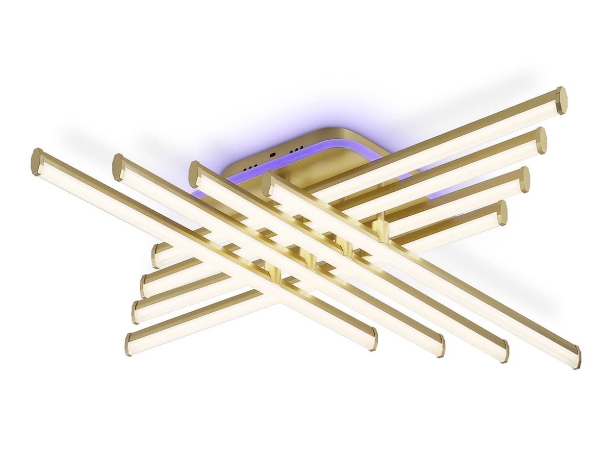 FL6263 GD золото 115W 3000K-6400K+RGB 810*810*130 (ПДУ ИК)