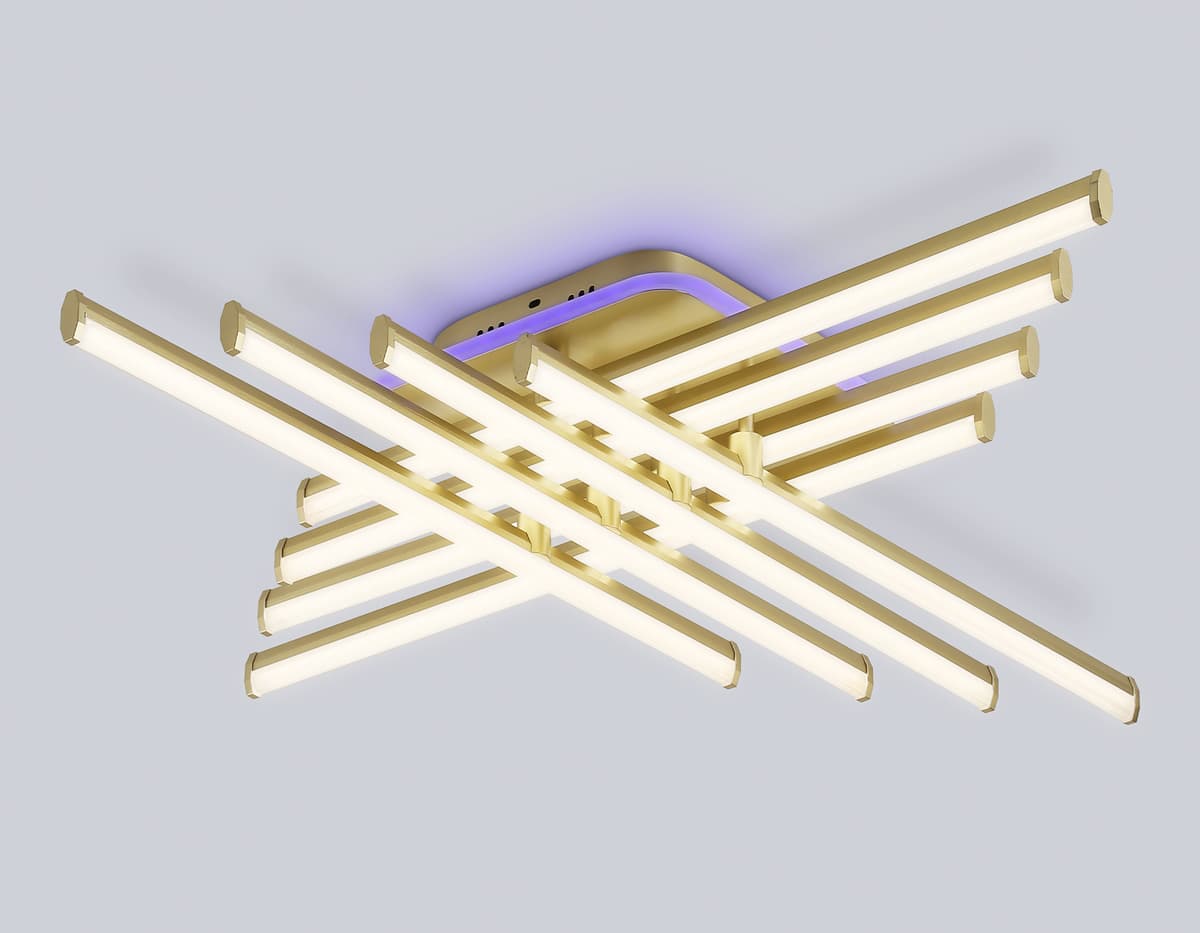 FL6263 GD золото 115W 3000K-6400K+RGB 810*810*130 (ПДУ ИК)