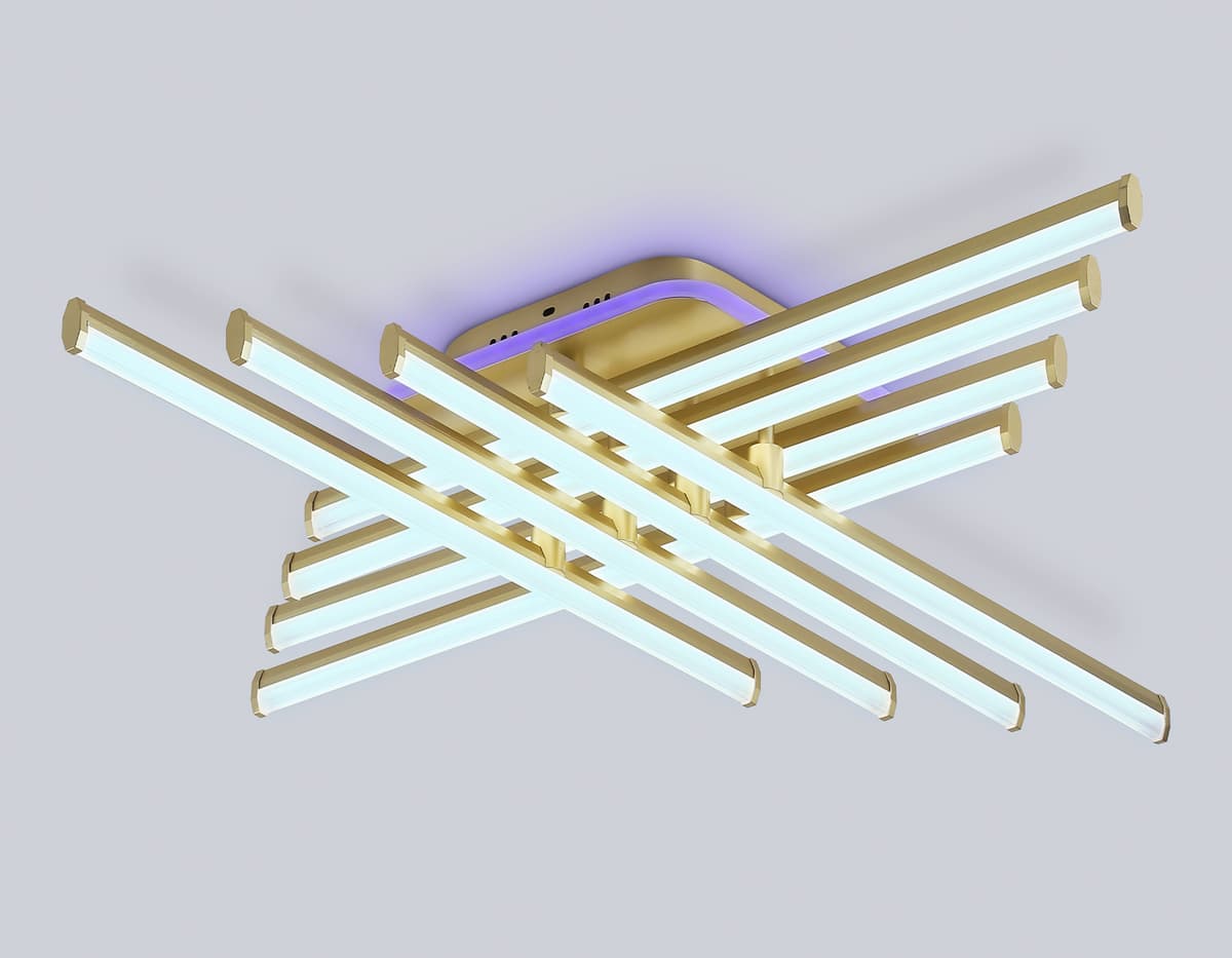 FL6263 GD золото 115W 3000K-6400K+RGB 810*810*130 (ПДУ ИК)