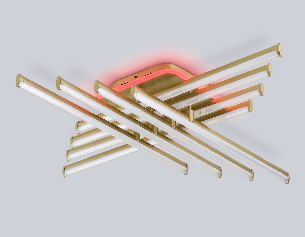 FL6263 GD золото 115W 3000K-6400K+RGB 810*810*130 (ПДУ ИК)