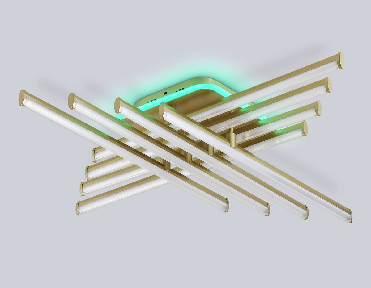 FL6263 GD золото 115W 3000K-6400K+RGB 810*810*130 (ПДУ ИК)