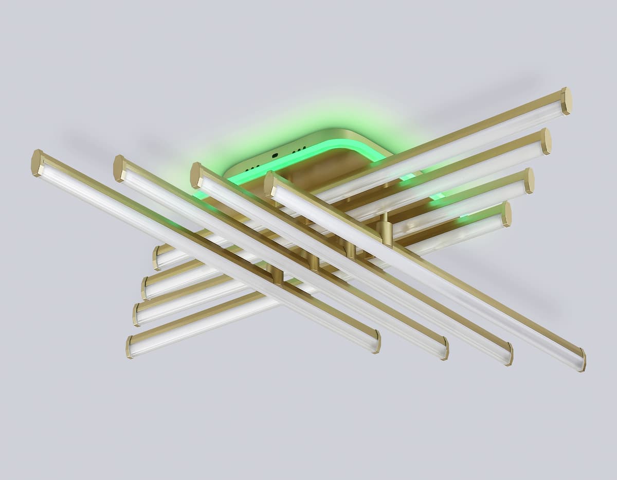 FL6263 GD золото 115W 3000K-6400K+RGB 810*810*130 (ПДУ ИК)