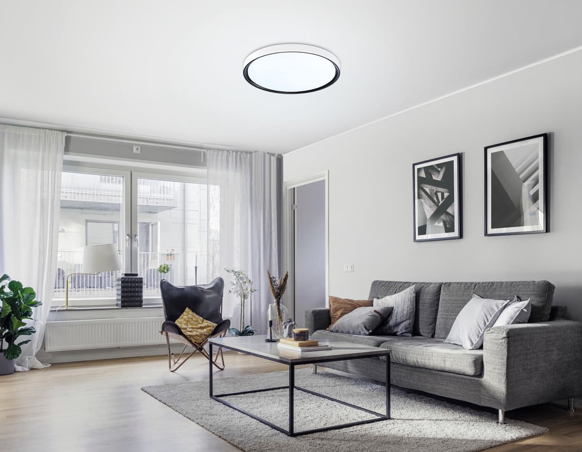 FZ1247 WH/BK белый/черный IP54 20W 5000K D300*60 (Без ПДУ)