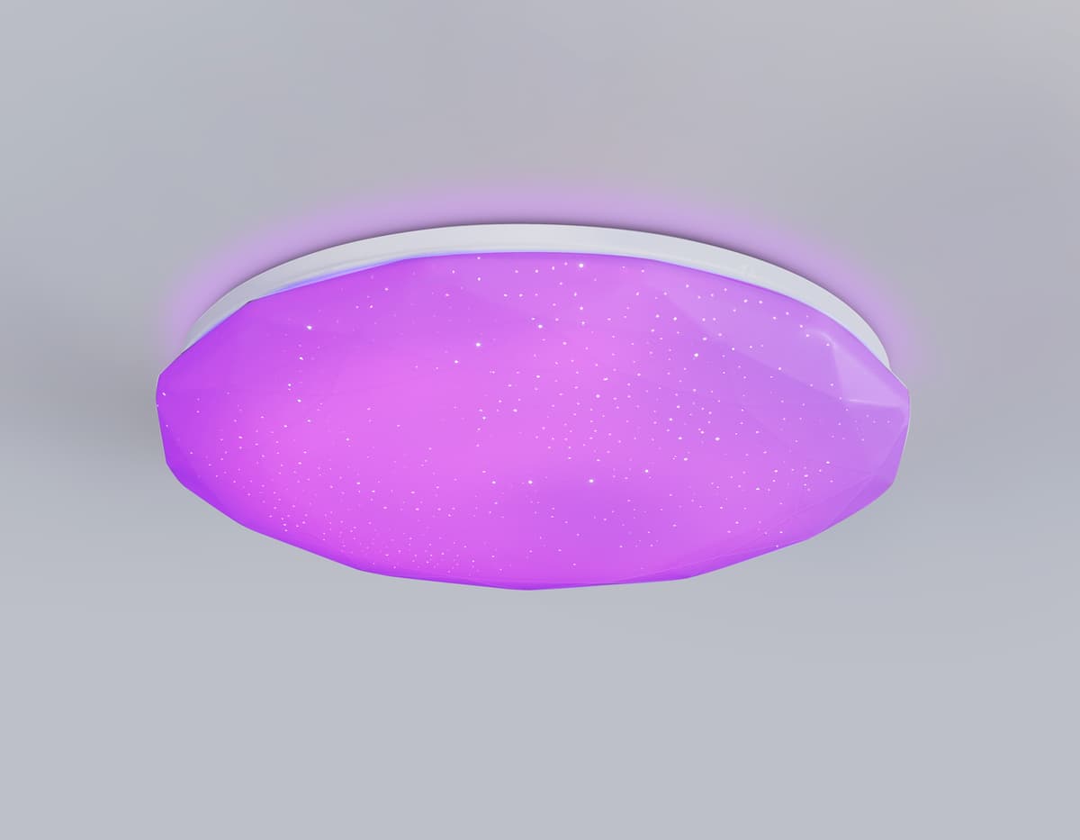 FZ417 WH белый IP20 46W 3000K-6500K+RGB D380*60 (ПДУ ИК)