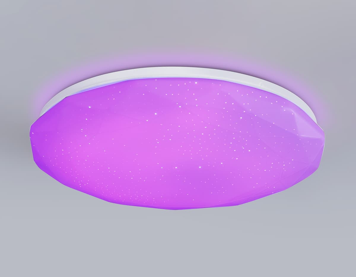 FZ418 WH белый IP20 66W 3000K-6500K+RGB D480*65 (ПДУ ИК)