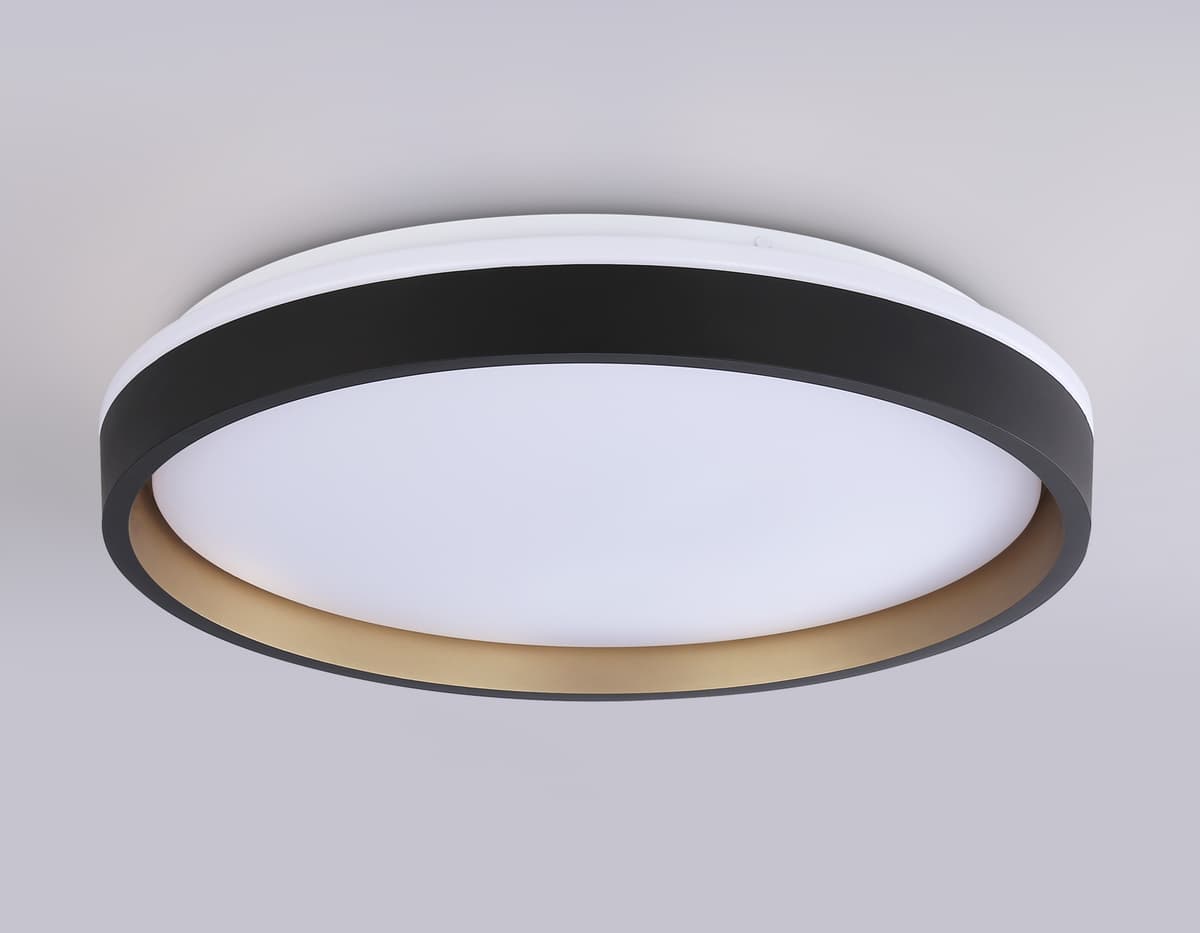 FZ610 BK/GD черный/золото IP20 66W 3000K-6500K+RGB D490*85 (ПДУ ИК)