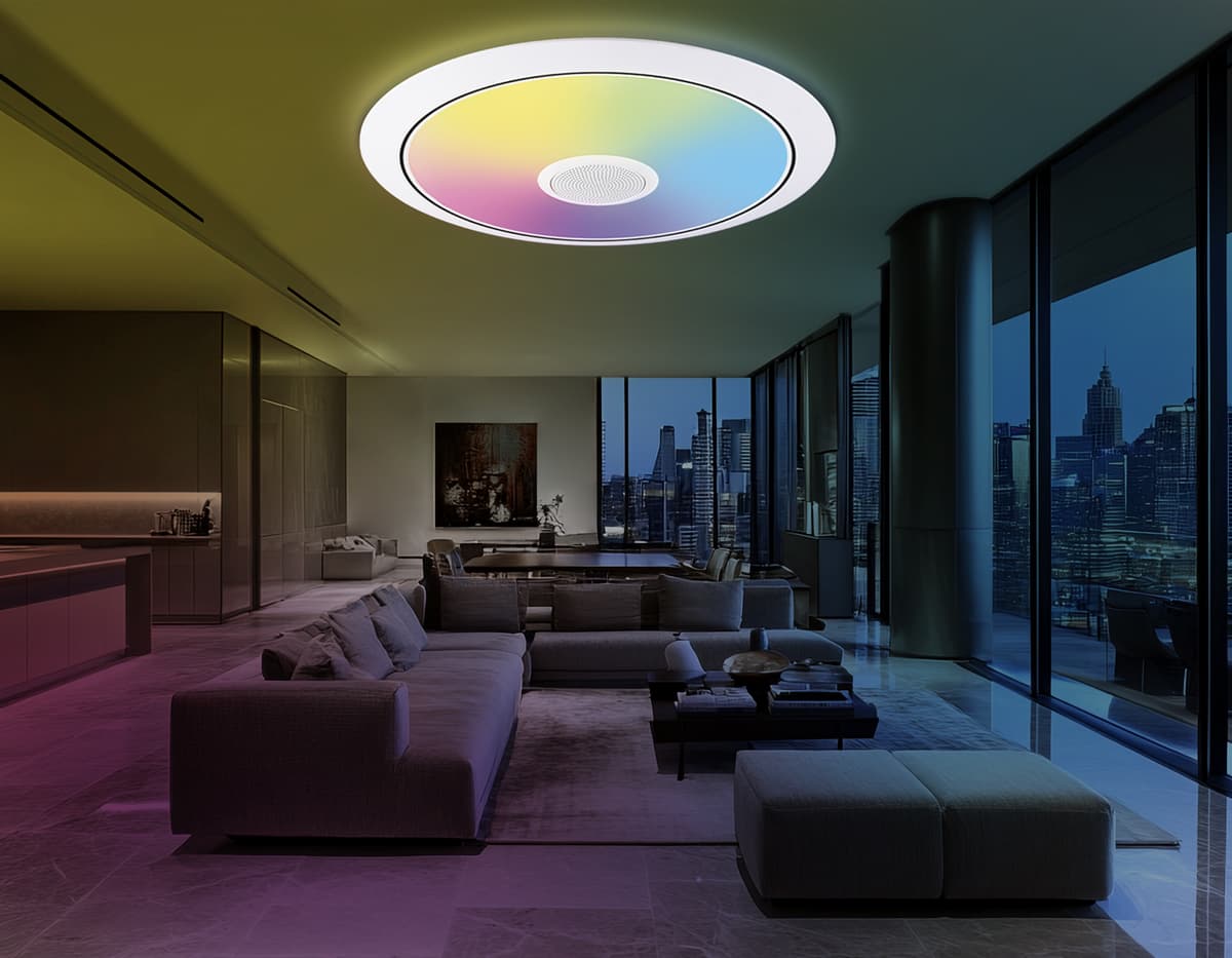 FZ710 WH белый IP20 40W 3000-6500K+RGB Music 370*56 (ПДУ ИК)