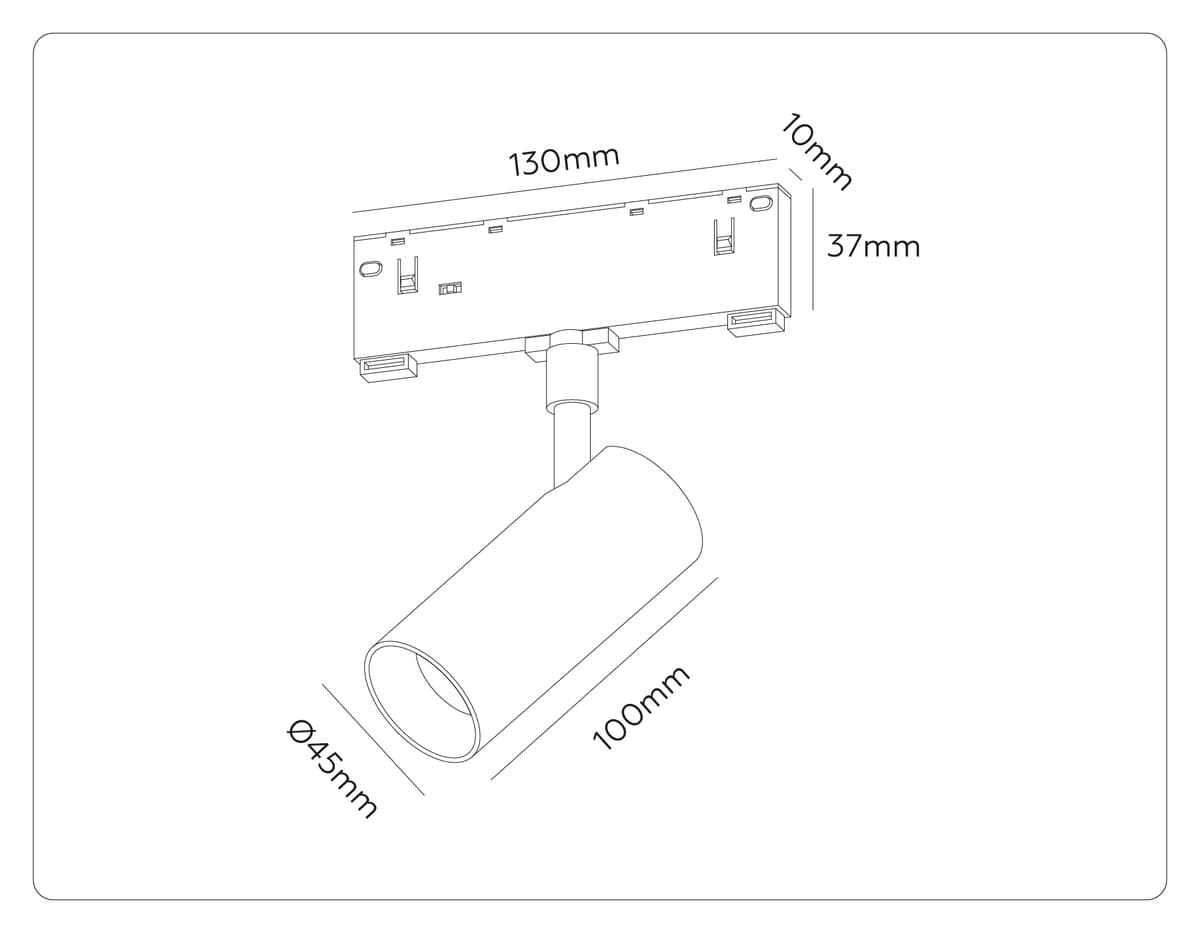 GL2305 BK черный IP20 12W 3CCT 3000-6000K 48V 24° D45*100
