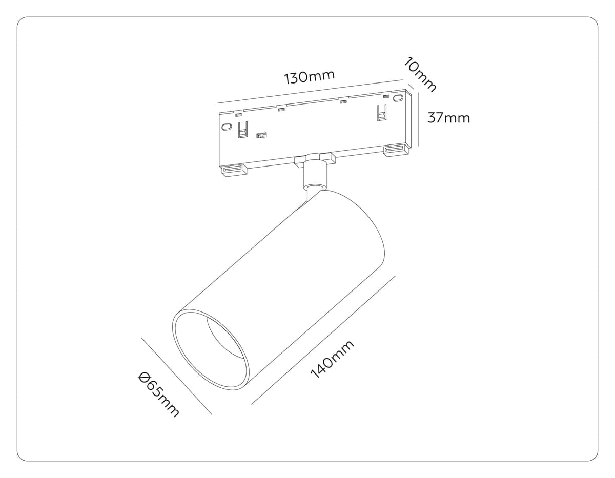 GL2315 BK черный IP20 24W 3CCT 3000-6400K 48V D65*140