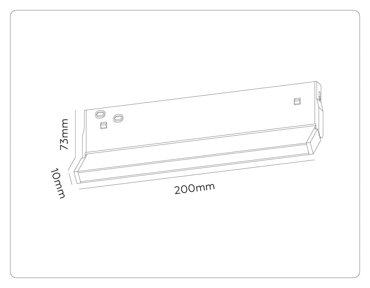 GL2350 BK черный IP20 10W 3CCT 3000/4200/6400K 48V 200*10*73
