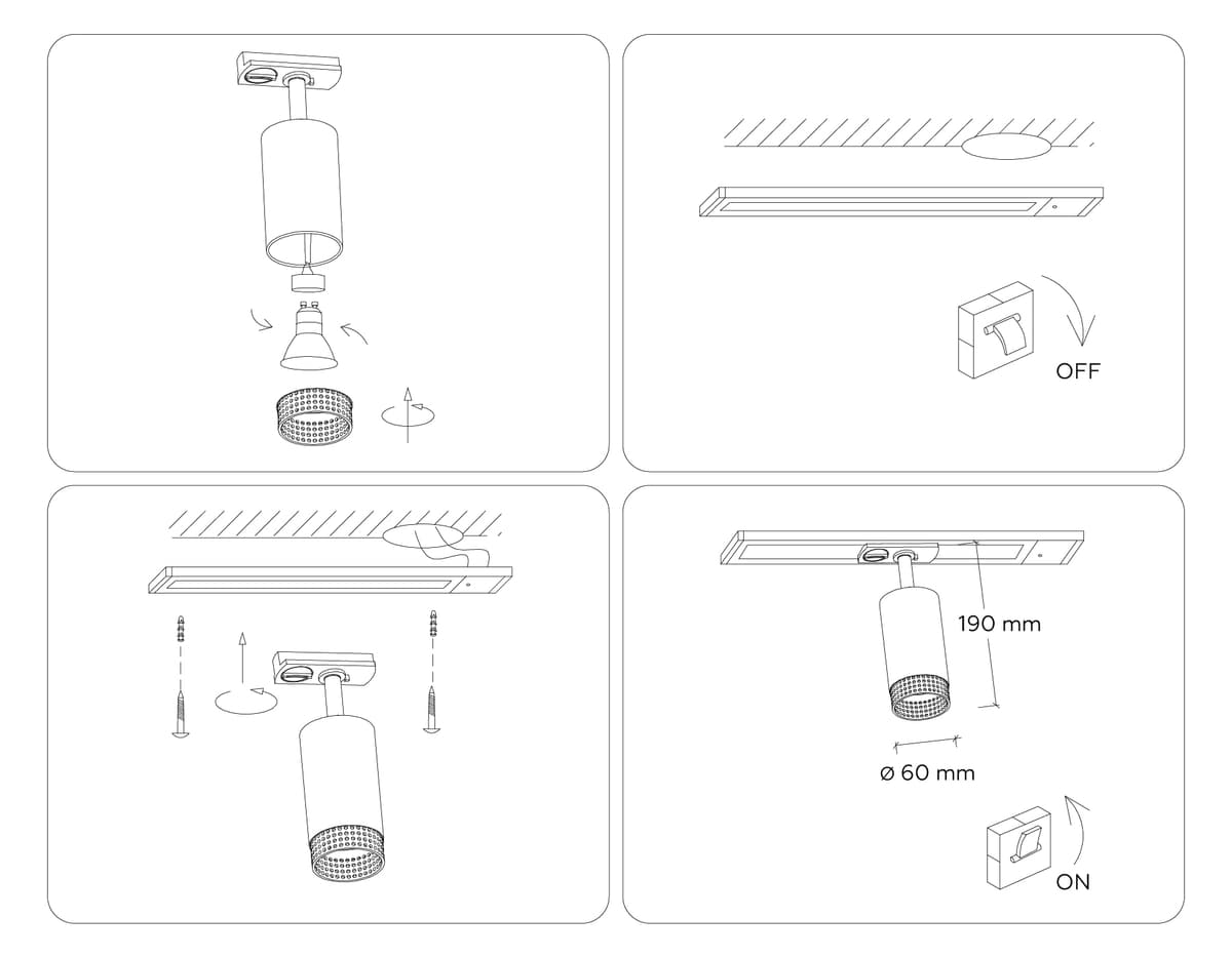 GL5162 BK/GD черный/золото GU10 max 12W D60*190