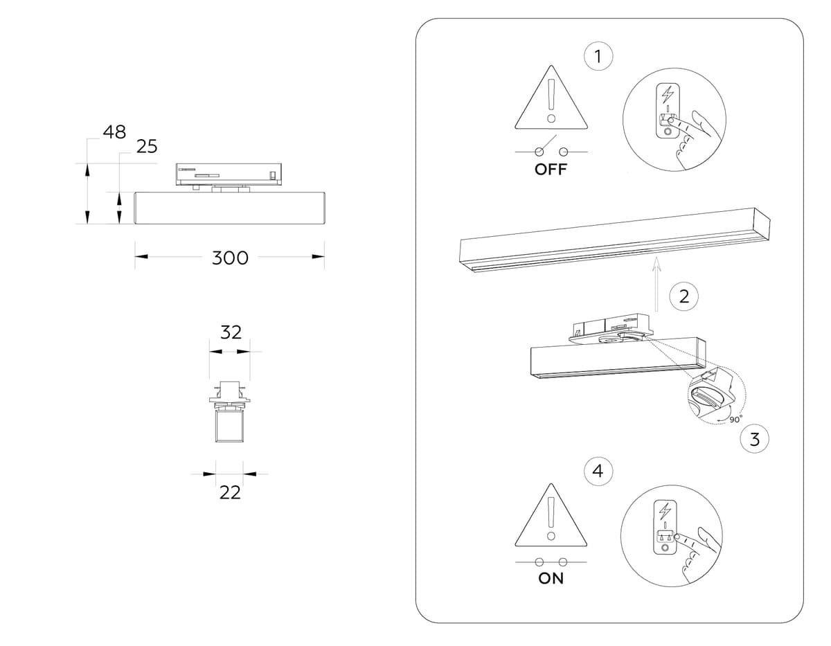 GL6761 WH белый LED 12W 3000K 300*22*48