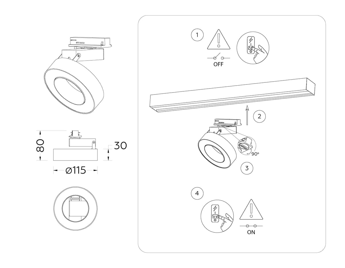 GL6868 BK черный LED 15W 4200K D115*80