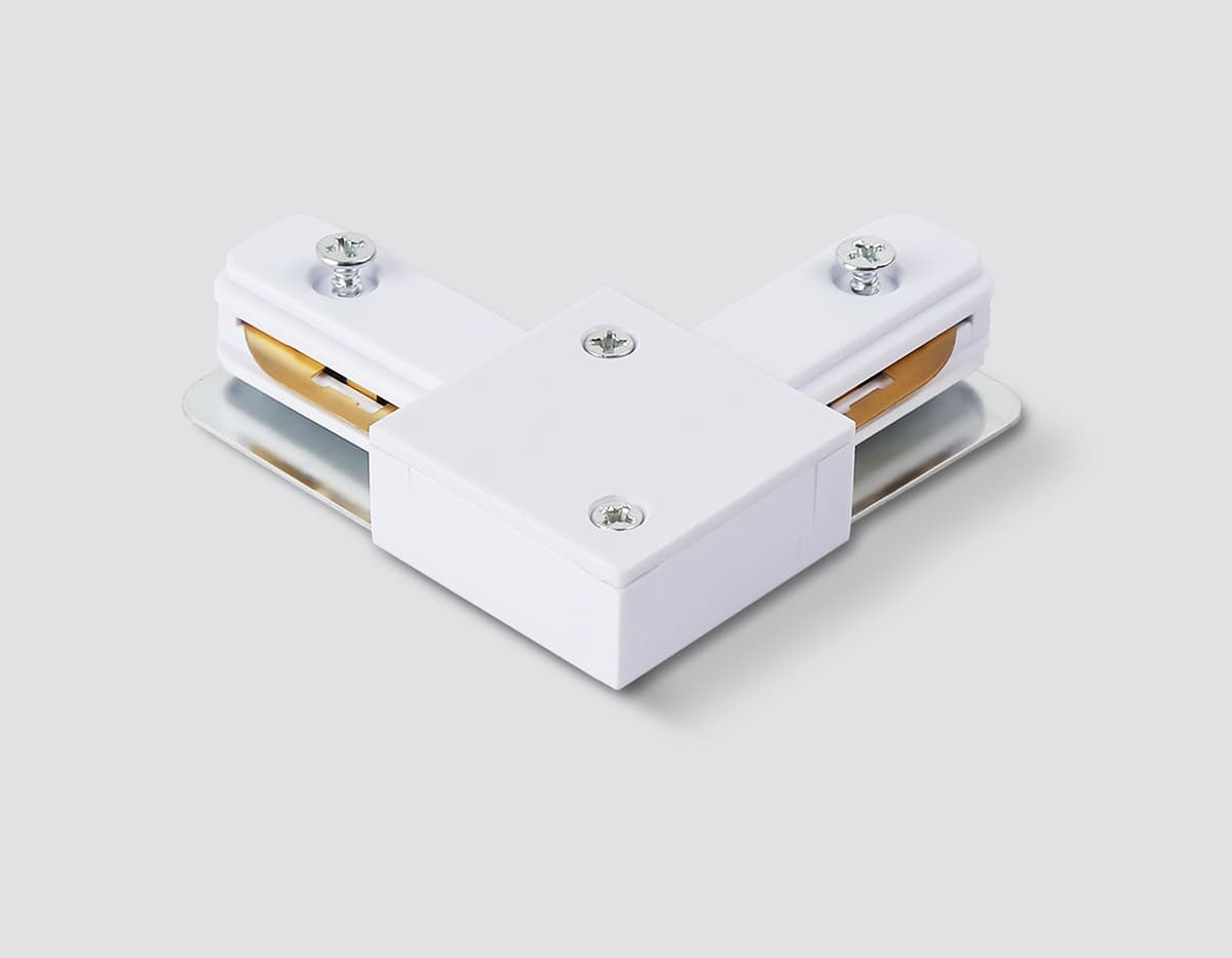 GL7163 WH белый коннектор угловой для однофазного шинопровода Standard 220V NEW 70*70*20