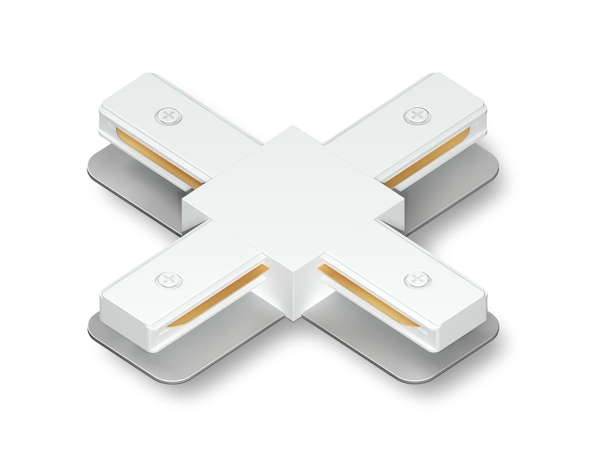 GL7171 WH белый коннектор Х-образный для однофазного шинопровода Standard 220V NEW 105*105*20