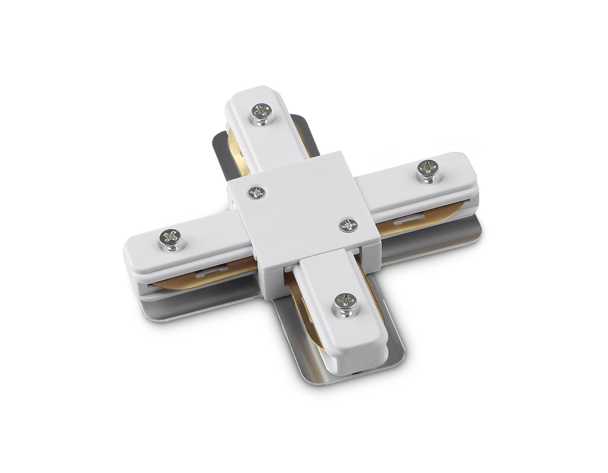 GL7171 WH белый коннектор Х-образный для однофазного шинопровода Standard 220V NEW 105*105*20