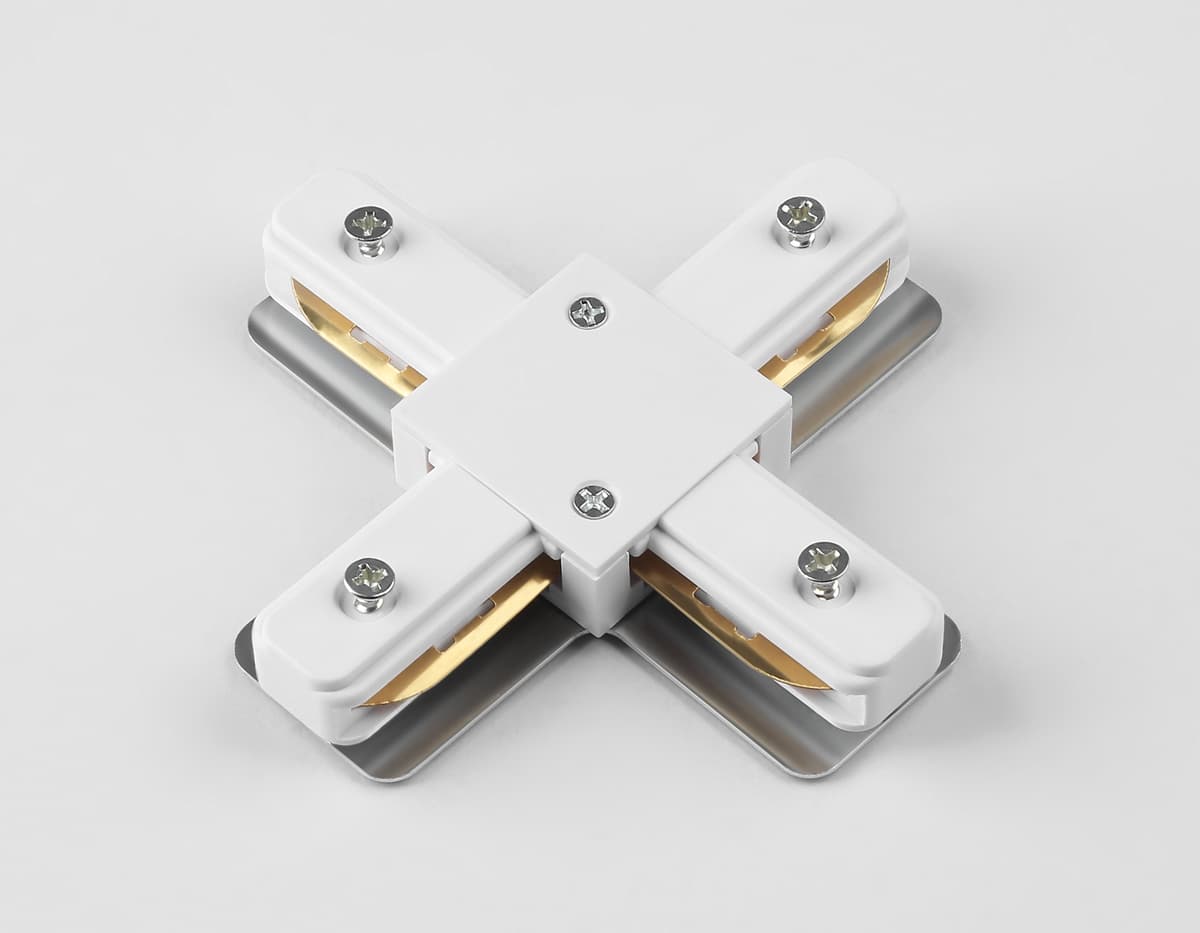 GL7171 WH белый коннектор Х-образный для однофазного шинопровода Standard 220V NEW 105*105*20