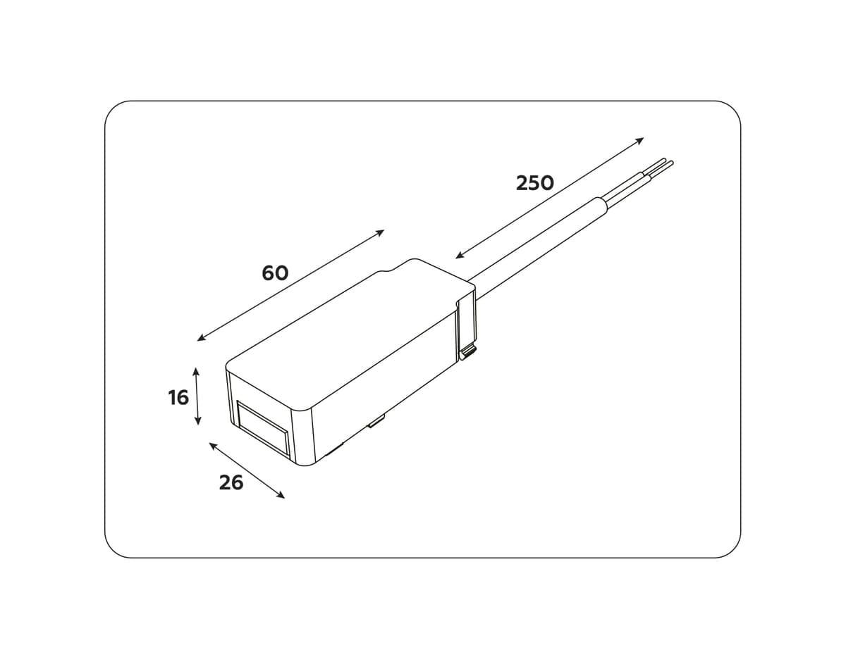 GV1261 WH белый ввод питания для шинопровода IP20 48V 60*26*16