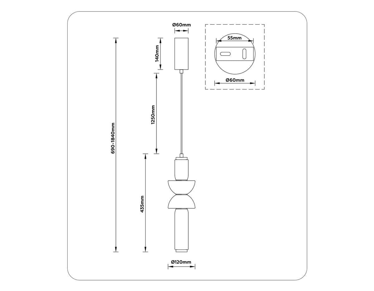 LH11021 BK/SM черный/дымчатый 17W 3000K D120*435
