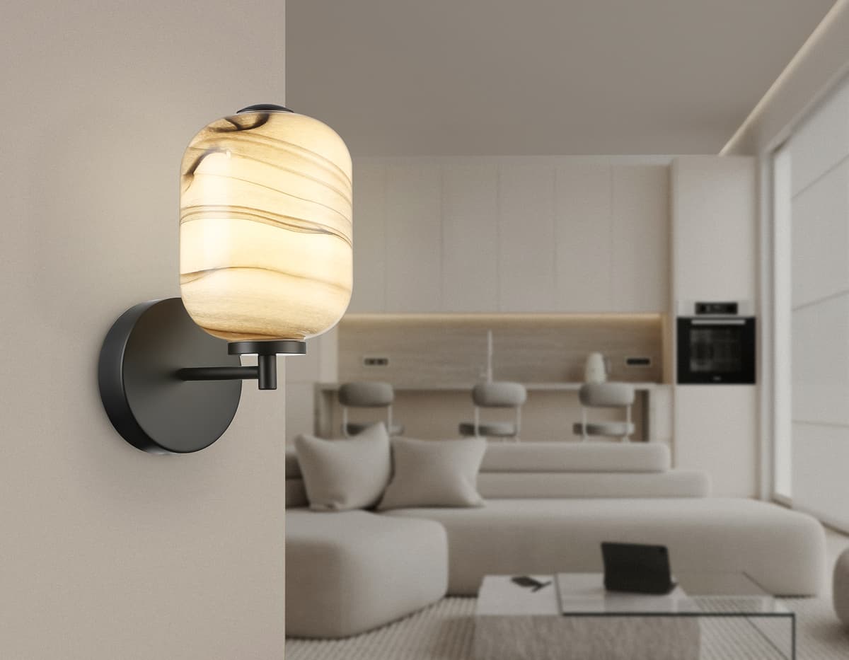 LH11039 BK/MG черный/мраморно-серый 8W 3000K 150*220*300