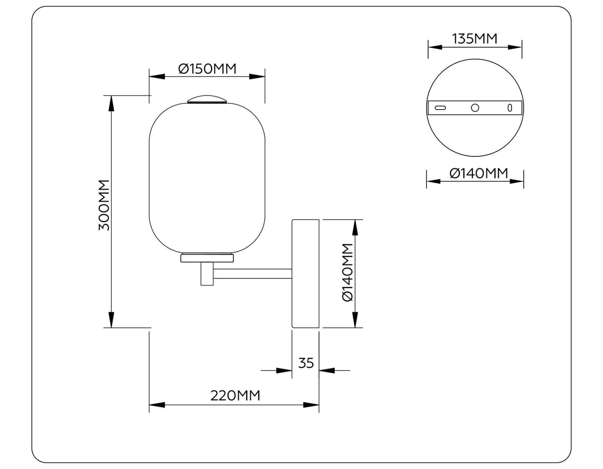 LH11039 BK/MG черный/мраморно-серый 8W 3000K 150*220*300