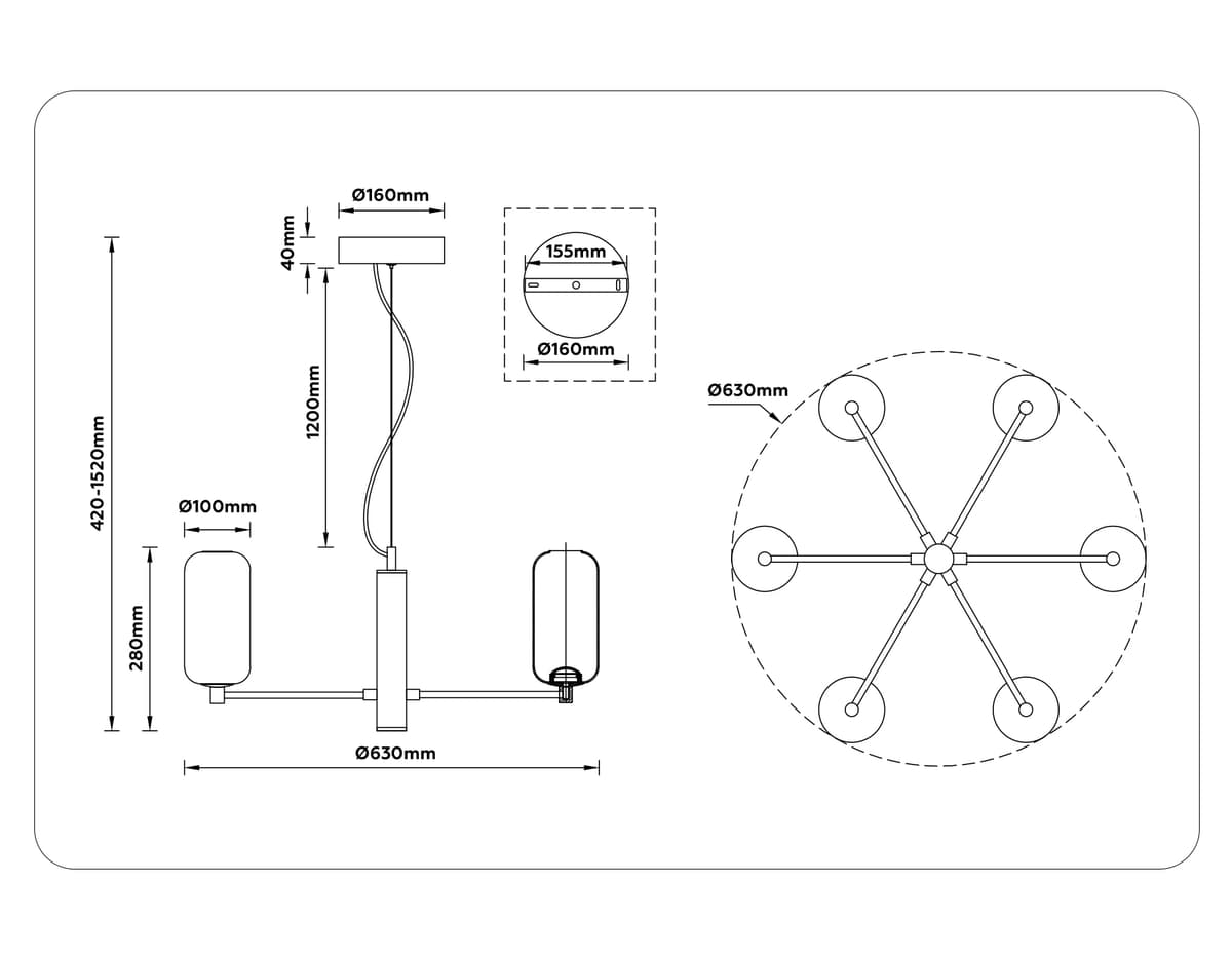 LH11107/6 WH/FR белый/белый матовый 24W 3000K D630*280