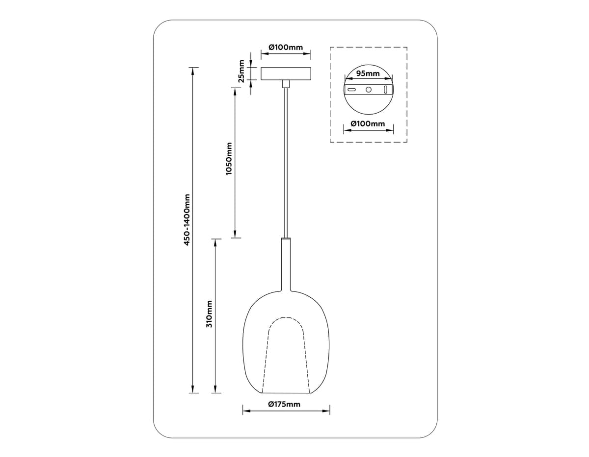 LH11123 BK/WH/SM черный/белый/дымчатый E27 max 60W D175*310
