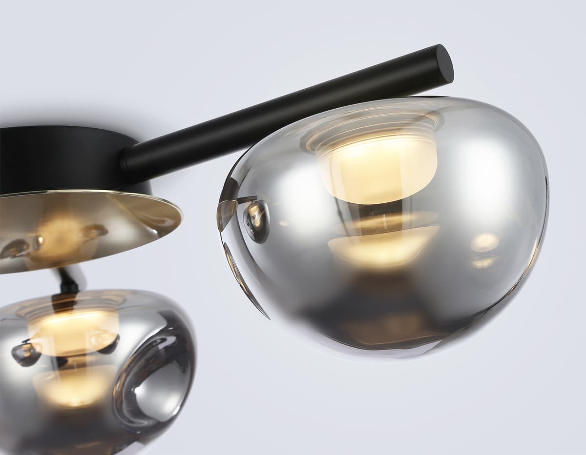 LH12006/3 BK/GD/SM черный/золото/дымчатый 18W 3000K D640*170