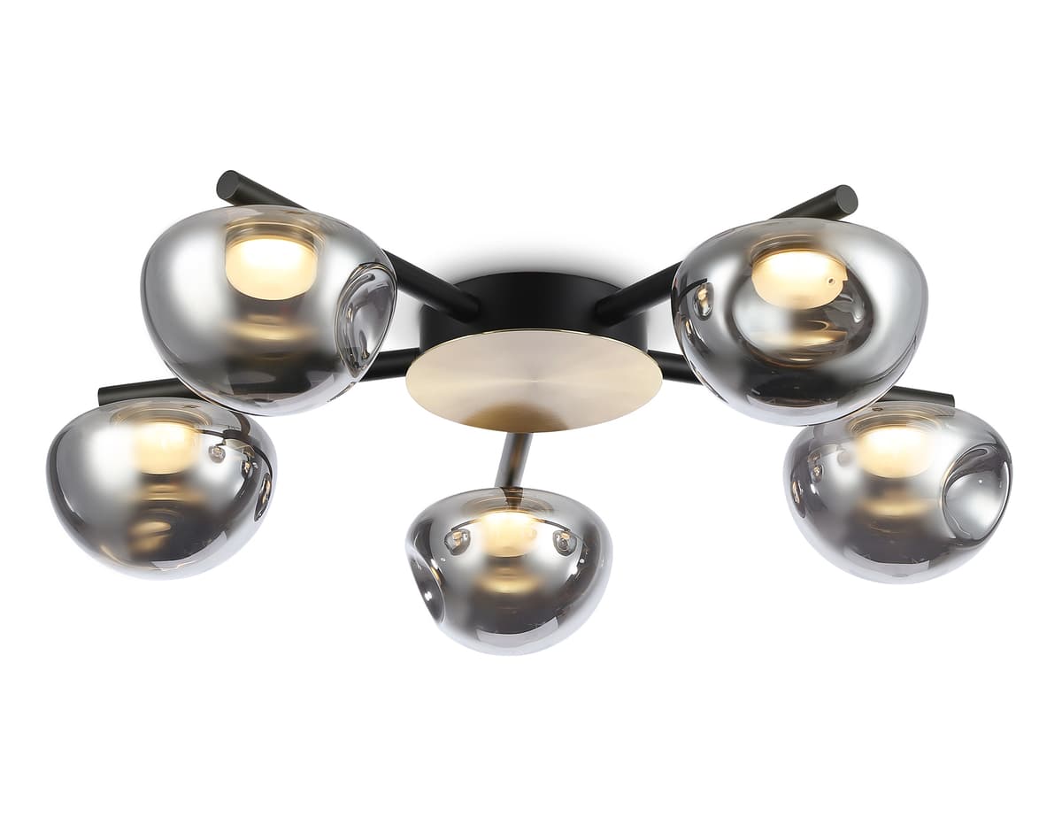 LH12009/5 BK/GD/SM черный/золото/дымчатый 30W 3000K D790*180