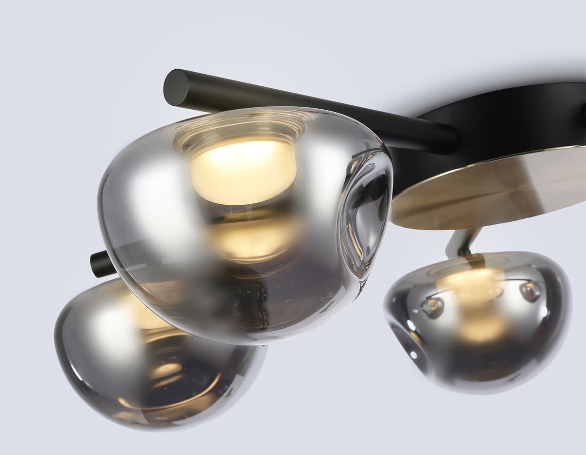 LH12009/5 BK/GD/SM черный/золото/дымчатый 30W 3000K D790*180