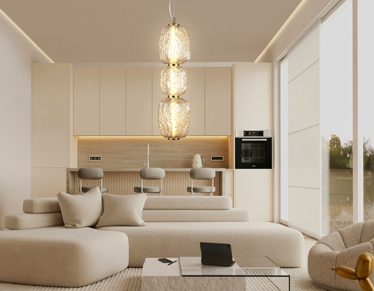 LH30102 SB/TI бронза/янтарь 23W 3000K 140*140*1760