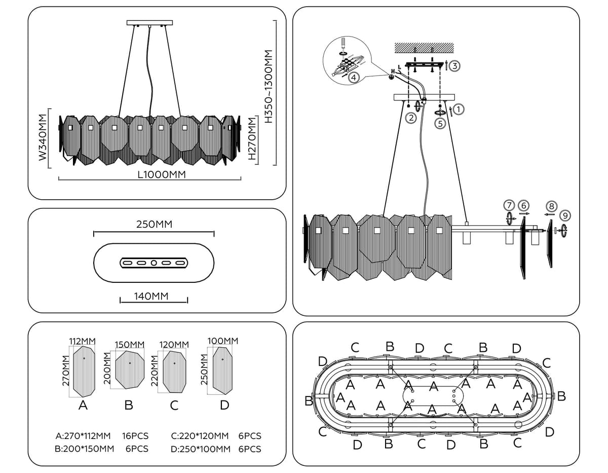 LH31205/12 SN/SM сатин никель/дымчатый E14*12 max 40W 1000*340*270