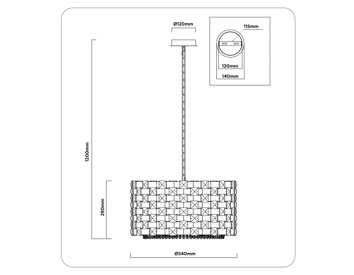 LH41003/12 BS/CL латунь/прозрачный E14*12 max 40W D540*290