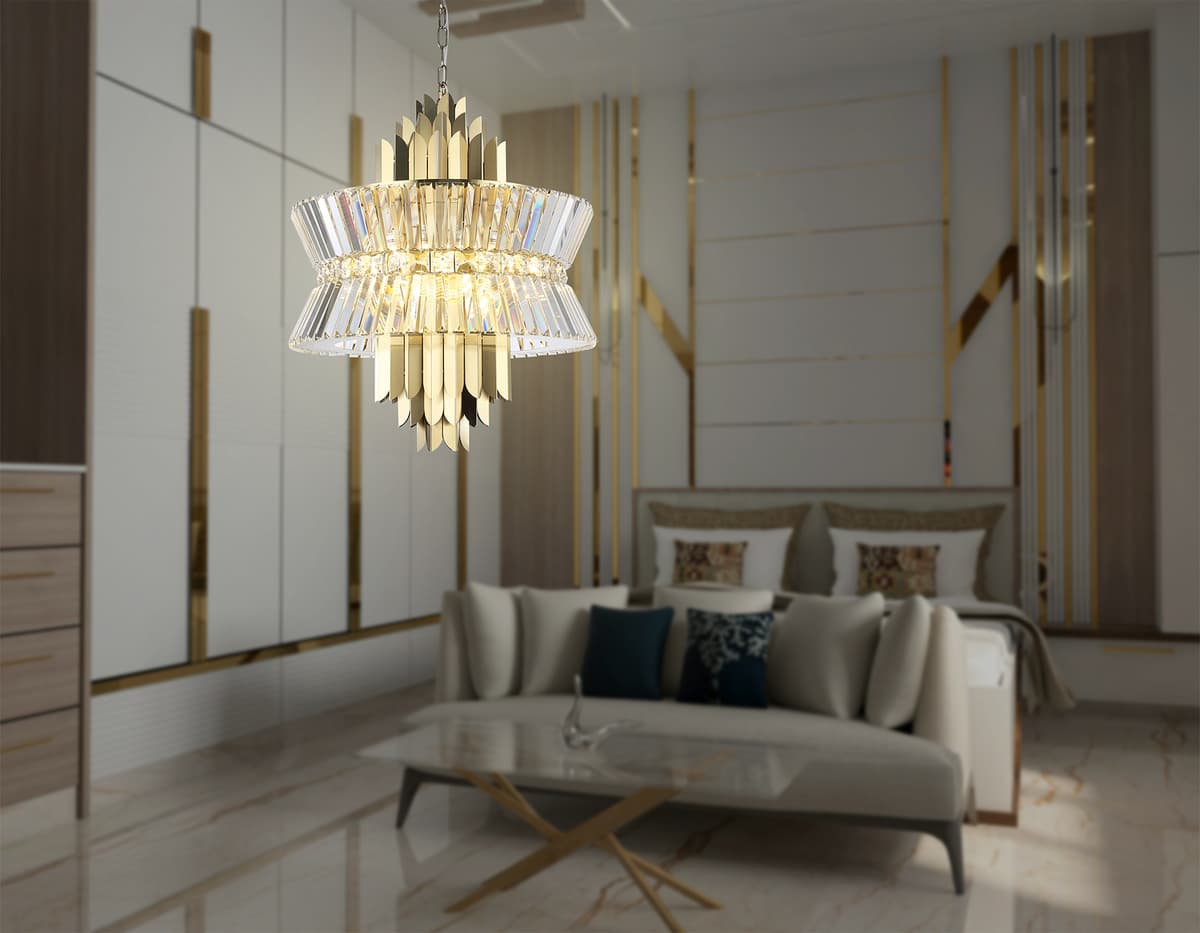 LH41017/12 BS/CL латунь/прозрачный E14*12 max 40W D560*660