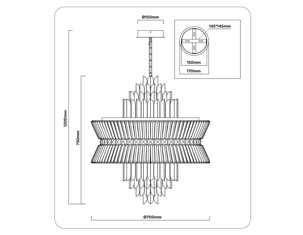LH41023/18 BS/CL латунь/прозрачный E14*18 max 40W D700*750