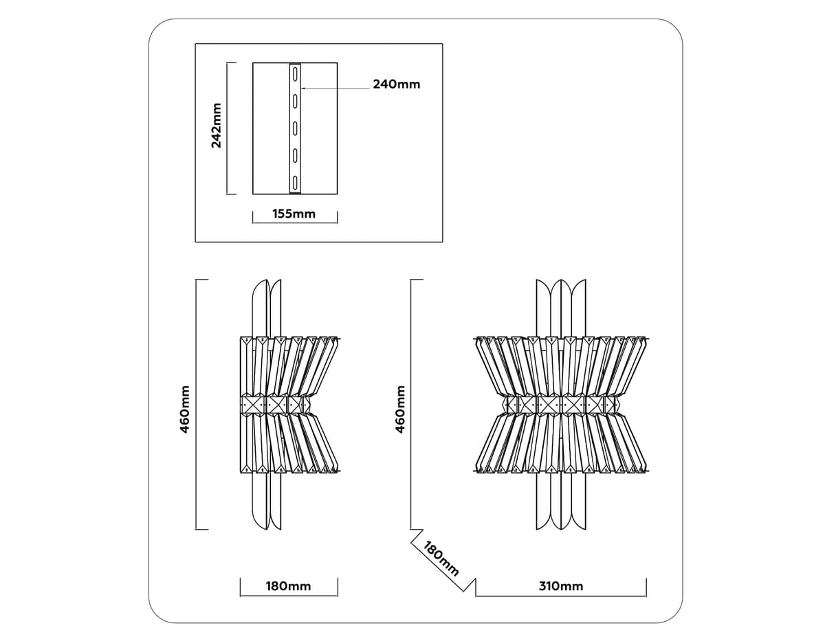 LH41029/2 BS/CL латунь/прозрачный E14*2 max 40W 310*180*460