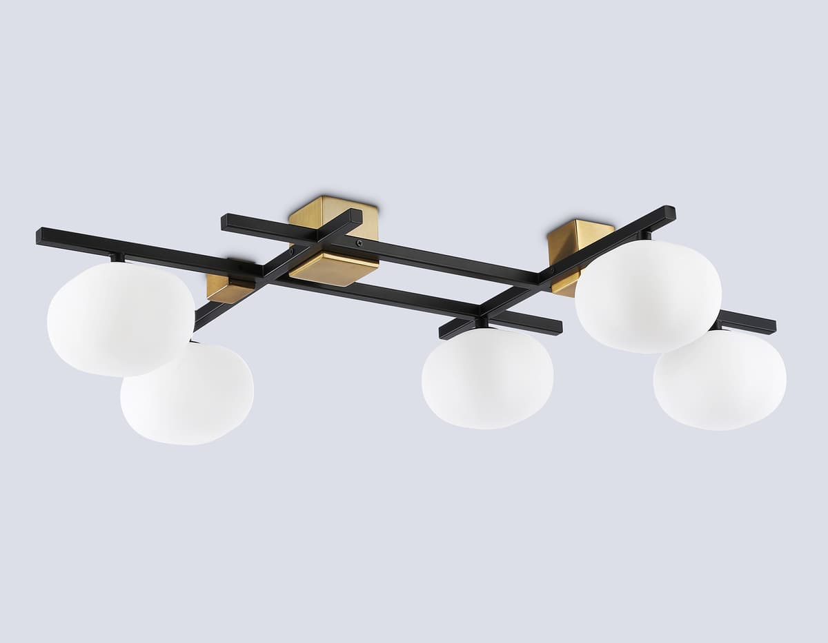 LH51015/5 BK/BS/FR черный/латунь/белый матовый G9*5 max 28W 800*560*170