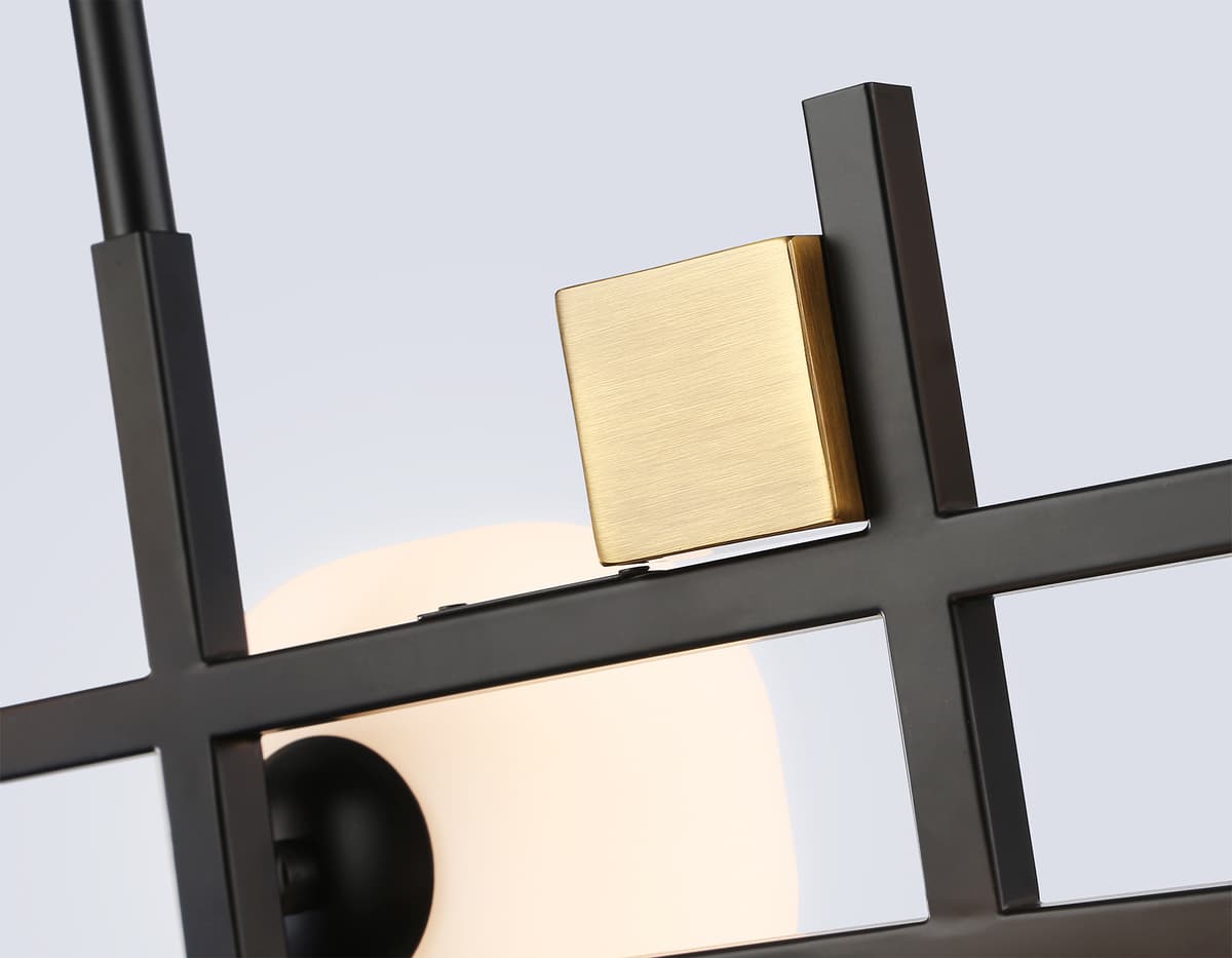 LH51017/7 BK/BS/FR черный/латунь/белый матовый G9*7 max 28W 1100*240*300