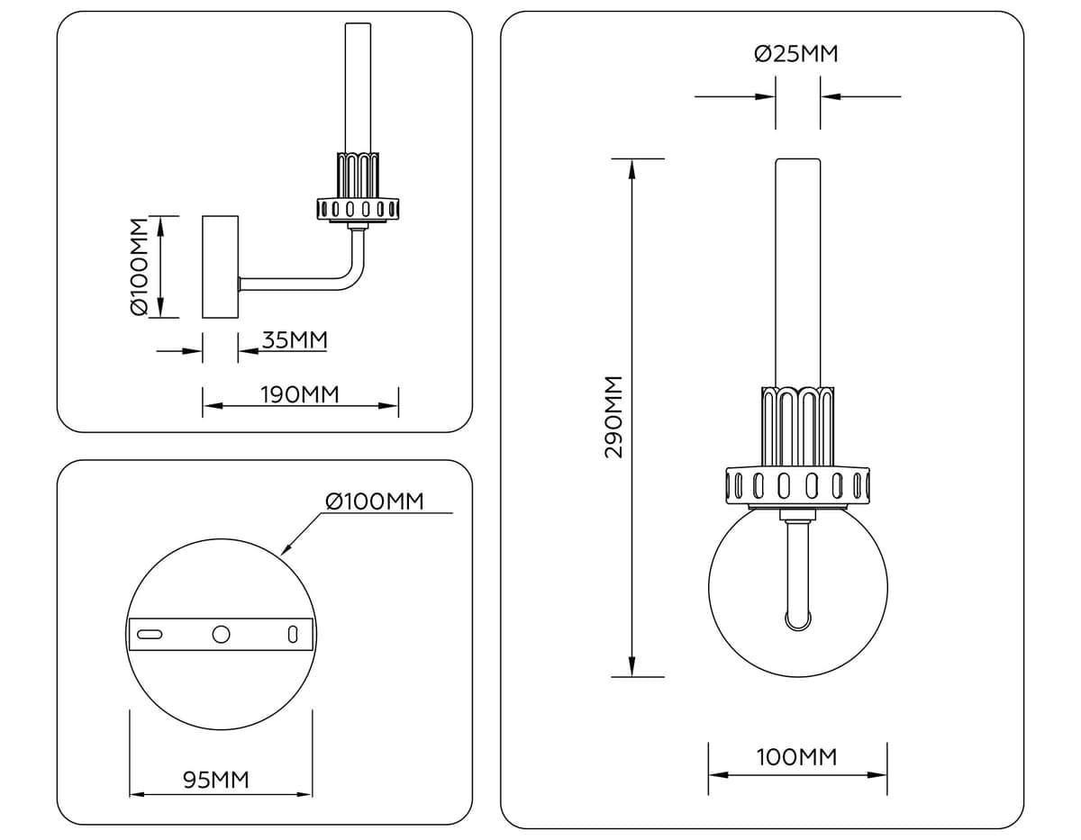 LH53128 GD/WH/GB золото/белый/серо-синий 2W 3000K 100*190*290