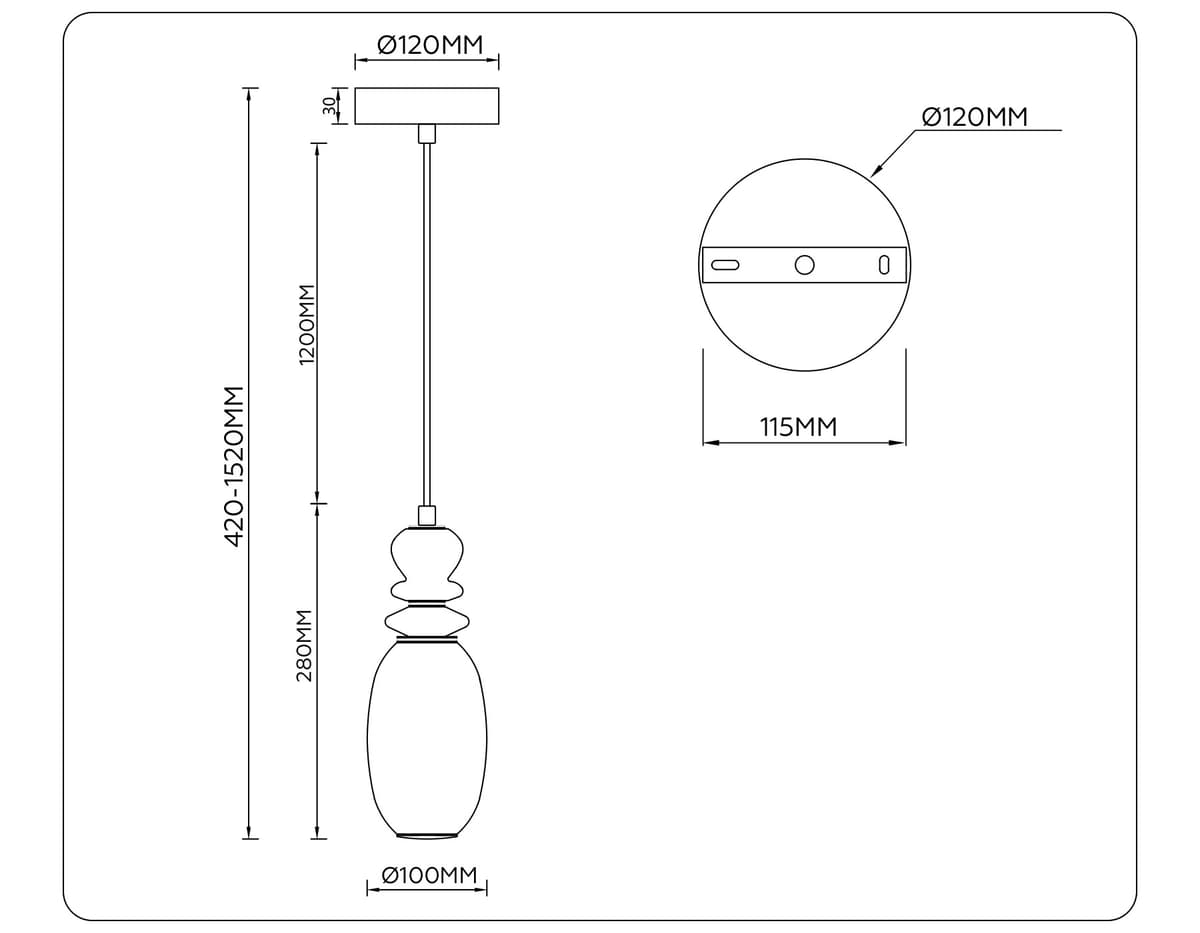 LH53141 BK/WH черный/белый 6W 3000K D120*1520